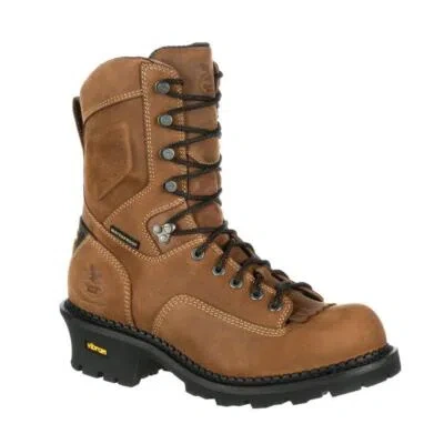 Pre-owned Georgia Mens Comfort Corel Watewrproof 9-in Work Boot Gb00096 In Brown