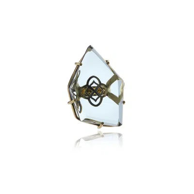 Georgina Jewelry Women's Gold Signature Asymmetric Flower Crystal Ring In Multi