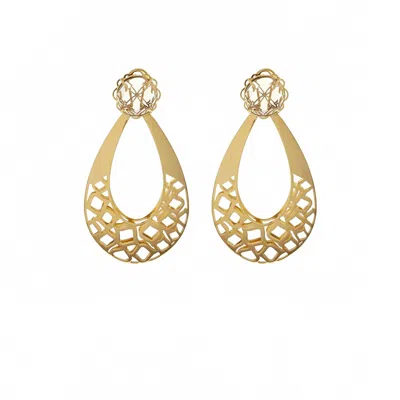 Georgina Jewelry Women's Racines Drop Smoky Crystal Earrings In Gold
