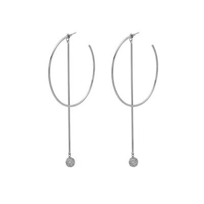 Georgina Jewelry Women's Runway Long Pendulum Earrings In Silver