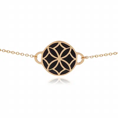 Georgina Jewelry Women's Signature Flower Necklace In Onyx In Black