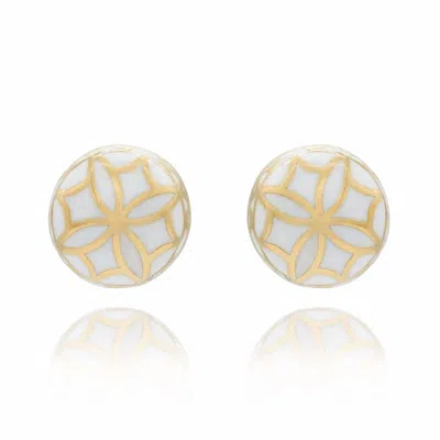Georgina Jewelry Women's Signature Flower Sphere Earrings In Mother Pearl In Multi