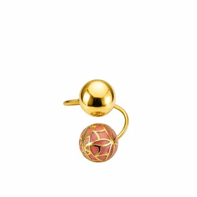 Georgina Jewelry Women's Signature Sphere Resin Ring In Coral In Pink