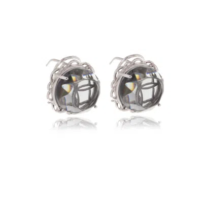 Georgina Jewelry Women's Silver Gray Topaz Signature Crystal Earrings