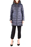 Geospirit Quilted Blue  Jacket With Hood In Blue