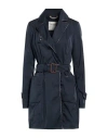 Geospirit Woman Overcoat & Trench Coat Navy Size 6 Polyester In Blue