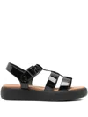 Geox 40mm D Camalei Buckle-fastening Platform Sandals In Black