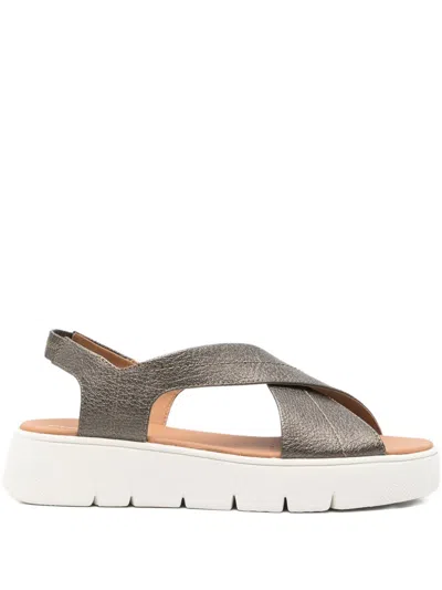 Geox 40mm D Dandra Crossover Slingback Sandals In Brown