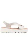 Geox 40mm Dandra Crossover Slingback Sandals In Gold