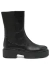 Geox 40mm Leather Chelsea Ankle Boots In Black
