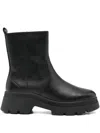 Geox 40mm Pluette Leather Boots In Black