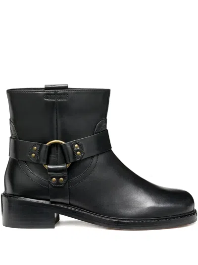 Geox 450mm Nalvia Buckle Strap Boots In Black