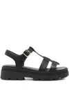 Geox 50mm Adacter Buckle-fastening Platform Sandals In Black
