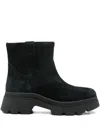 Geox 50mm Suede Zip Boots In Black