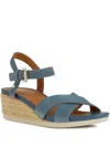 Geox 55mm Crossover Wedge Espadrilles In Blue
