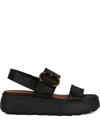 Geox 55mm Spherica Platform Sandals In Black