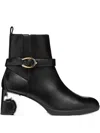 Geox 60mm Buckle-strap Boots In Black