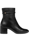 Geox 60mm Eleana Leather Boots In Black