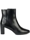 Geox 60mm Walk Pleasure Zip-detail Block-heel Boots In Black