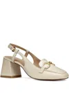 Geox 65mm Coronilla Slingback Block-heel Pumps In Neutral