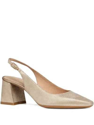 Geox 65mm Leather Heeled Pumps In Neutral