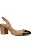 Geox 65mm Slingback Block-heel Pumps In Neutral
