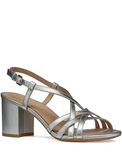Geox 65mm Virnilisa Strappy Heeled Sandals In Gray