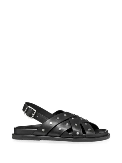 Geox Adelash Studded Crossover-strap Sandals In Black