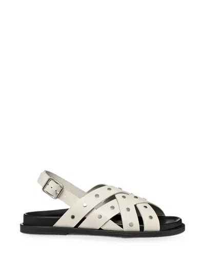 Geox Adelash Studded Crossover-strap Sandals In Neutral