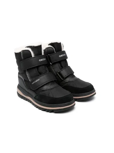 Geox Kids' Adelhide Panelled Boots In Black