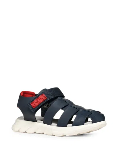 Geox Kids' Airadyum Touch-strap Sandals In Blue
