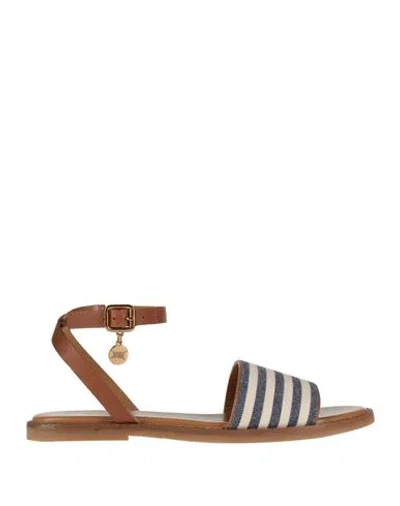 Geox & Julia Vysotskaya Woman Sandals Midnight Blue Size 8 Leather, Textile Fibers