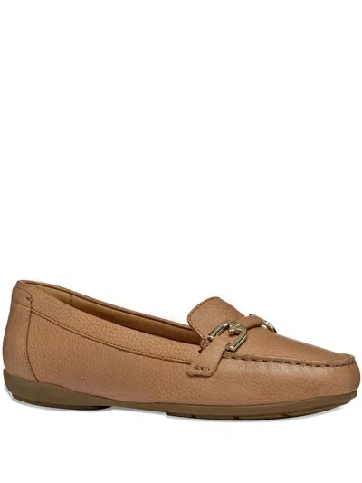 Geox Annytah Moc Leather Loafers In Neutral