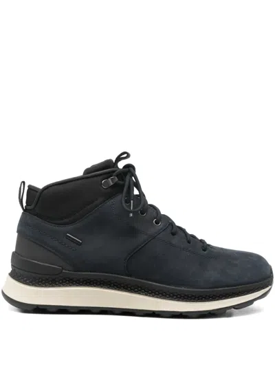 Geox Apherica Leather Boots In Blue