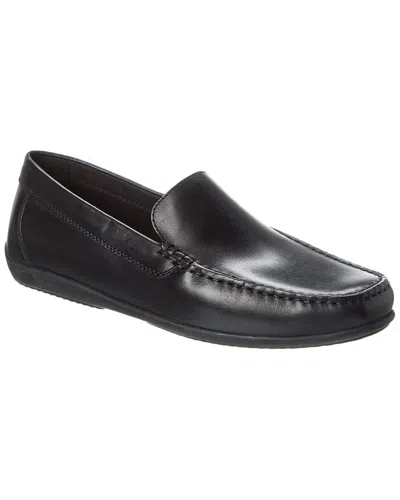 Geox Men's Moner 2 Fit Leather Moc Toe Loafers In Black