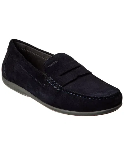 Geox Ascanio Suede Loafer In Black