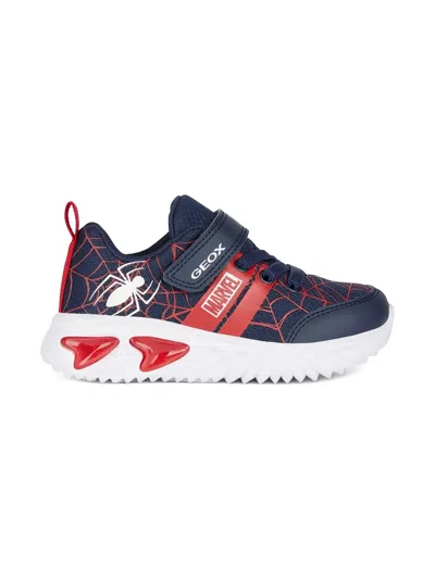 Geox Kids' Assister Spider-web Sneakers In Blue