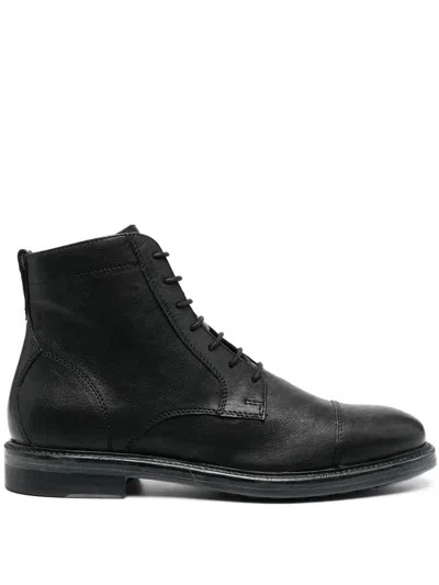 Geox Aurelio Lace-up Ankle Boots In Black