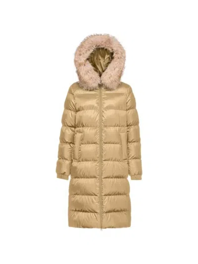 Geox Backsie Puffer Coat In Gold
