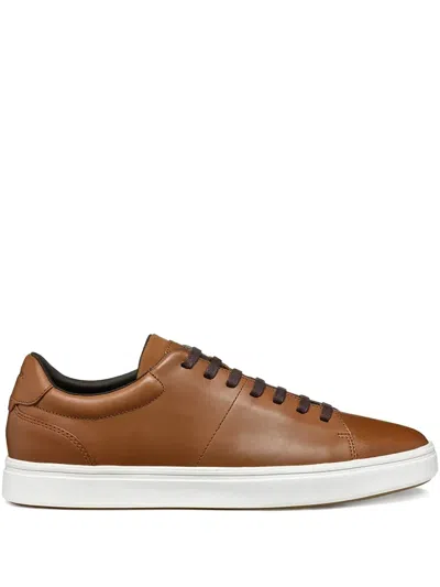 Geox Baltmoore Leather Lace-up Sneakers In Brown