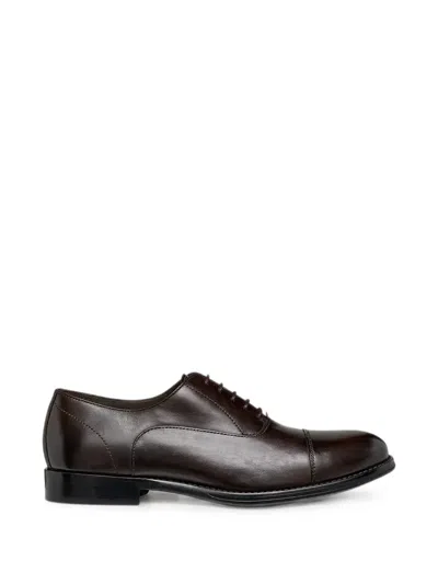 Geox Barberigo Cap-toe Lace-up Oxford Shoes In Brown