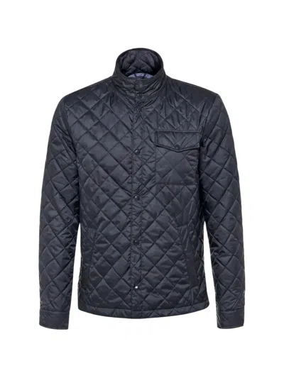 Geox Barberigo Quilted Jacket In Blue