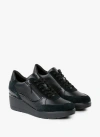 Geox Baskets Bi-matière Compensées In Black