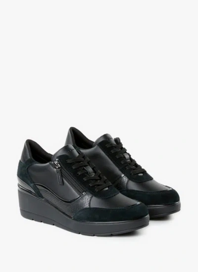 Geox Baskets Bi-matière Compensées In Black