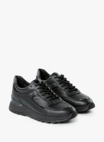 Geox Baskets Desya En Cuir Mélangé In Black