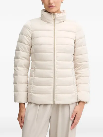 Geox Bettanie Texture-collar Padded Jacket In White