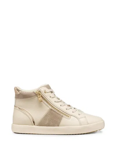 Geox Blomiee Side-zip Panelled Sneakers In Neutral