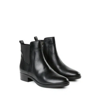 Geox Bottines En Cuir De Vache In Black