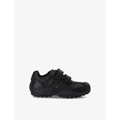 Geox Black Kids' New Savage Leather-blend School Shoes Eur 28 / 10 Uk