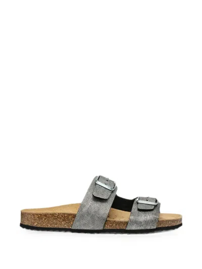 Geox Brionia Buckle-fastening Sandals In Gray